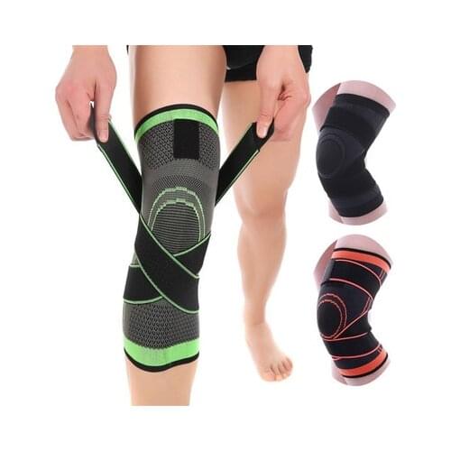 1PC Sports Fitness Kneepad Men Pressurized Elastic Nylon Support Fitness Gear Basketball Weightlifting Brace Protector Bandage