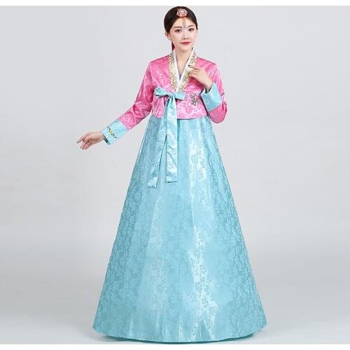 Hanbok Traditional Korean Clothing Ancient Costume North Korea Minority Dance Stage Performance Costumes Asian Clothes Robe