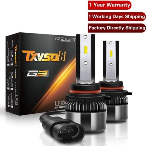 TXVSO8 Universal HIR2 Led Car Bulbs 12V Auto Diode Lamps 9012 Mini CSP Headlights 6000K Light 100W 10000LM Luz Led Coche