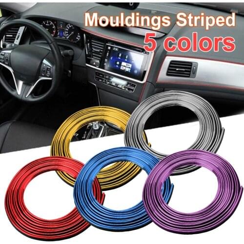 Universal 5M Car Seal Styling Interior Sticker Decoration Strip Mouldings Car Door Dashboard Air Outlet Steering Strips For Auto
