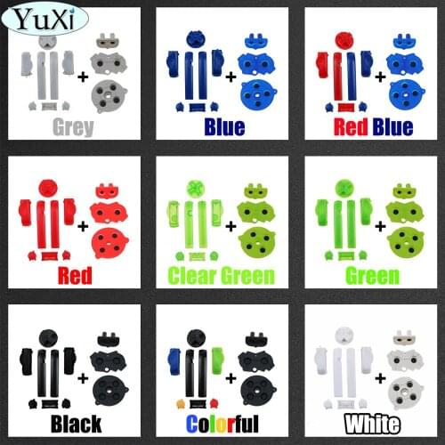 YuXi Plastic LRAB Button D-Pad For Nintend for Game boy Advance Buttons Frame for GBA D Pads Power ON OFF buttons Red Blue Green