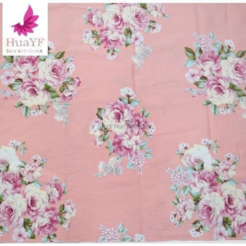 Hot Sale Pink Rose Print Twill Cotton Fabric DIY Handmade Sewing Patchwork Baby Cloth Bedding Textile Quilting Tilda Tissus HYC