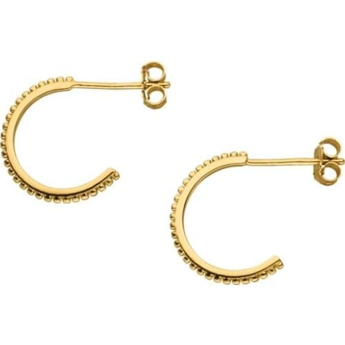 Mavis Hare Stainless Steel HOOP OLANI Earrings GOLD C Style Moon Stud Earrings For Women European Sun Style Boho Jewelry