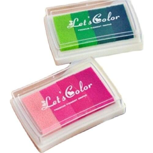 1pcs/lot Gradient Colorful Ink Pad Scrapbooking Stamp Pads DIY Crafts Stamps Sealing Inkpad kids finger print Decoration