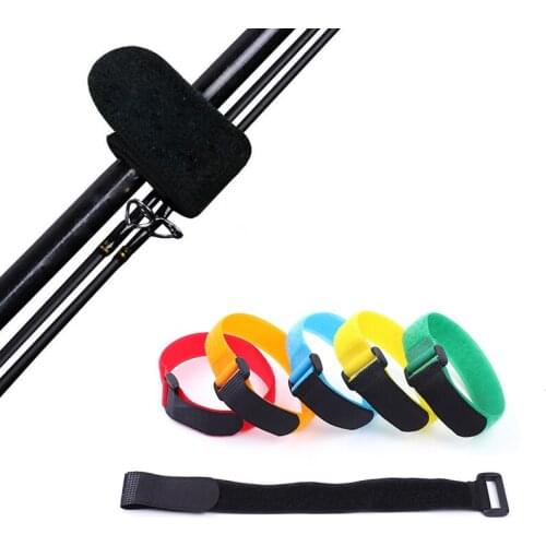 10pcs Fishing Rod Tool Fastening Tape Self Adhesive Reusable Cable Tie Nylon Fastener Hook and Loop Strap Cord PC TV Ties