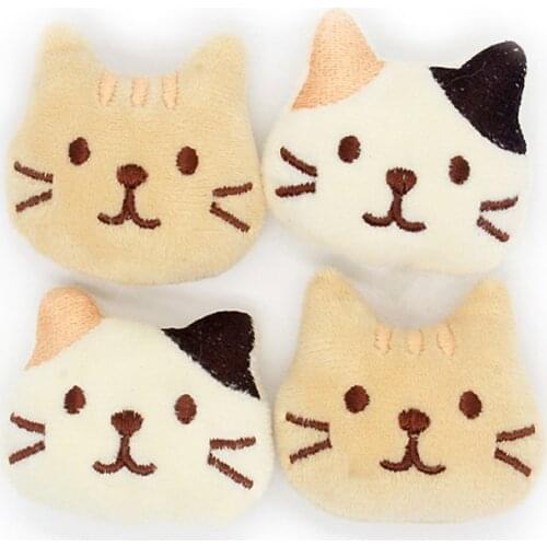 10pcs/lot 4.2*5.5cm DIY Handmade sweet cat dolls Padded Patches Appliques For Clothes Sewing Supplies DIY Hair Decoration