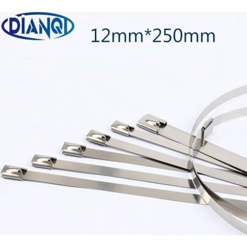 100pcs 12*250mm 12x250mm 12mmx250mm Latching Self-Locking Stainless Steel Zip Cable Tie Lock Tie Wrap cable ties 201 304 316
