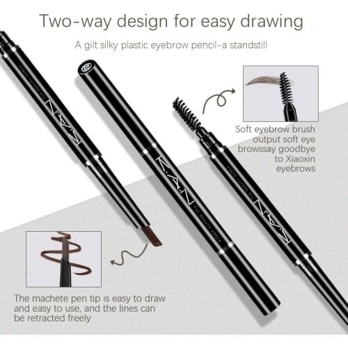 2Colors Ultra Fine Triangle Eyebrow Pen Cosmetic Eye Brow Pencil Natural Long-lasting Waterproof Brown Eye Brow Eye Makeup TSLM2