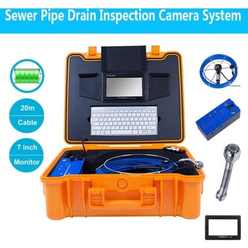 20M High Quality Cable Reel Sewer Pipe Drain Inspection Camera System 25MM Camera Len With Keyboard 7 Inch Color TFT LCD