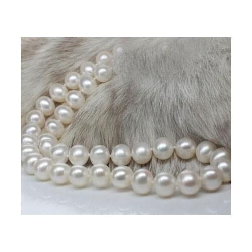 925 real natural big DYY+++817 9-10 MM AAA +++ Akoya SOUTH SEA White Pearl Necklacenatural Luxury Ms. girl Weddingnoble ladys