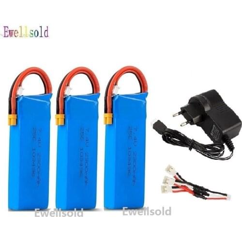 XT30 7.4V 2300mAh 25C Battery Rechargeable Lipo Battery with charger for Bugs 6 Bugs 8 R/C Quadcopter Spare Parts