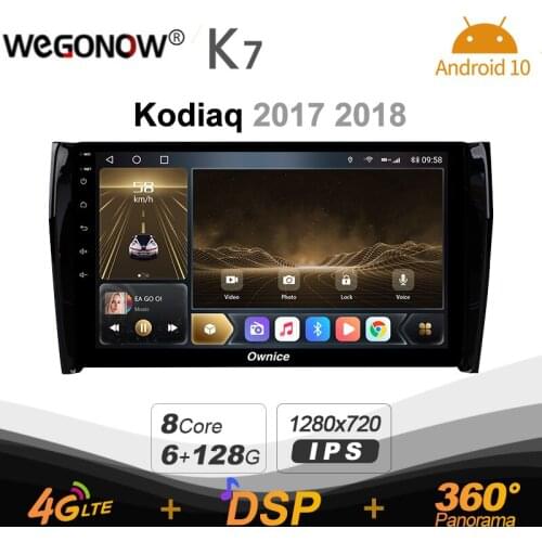 Ownice K7 Android 10 Car Radio Stereo for Skoda Kodiaq 2017 2018 Support Front camera 4G LTE 360 2din Auto Audio System 6G+128G