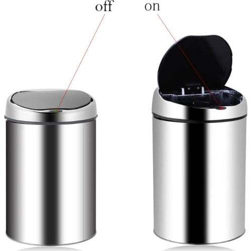 Automatic Dustbin Can 3-8L USB Charge Stainless Steel Automatic Smart Sensor Dustbin Rubbish Waste Bin Kitchen Trash Can