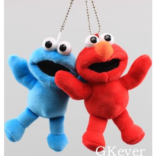 Sesame Street Elmo Plush Keychain Stuffed Soft Pendant Cartoon Cute Character Toys for Children 13 cm