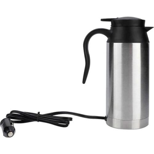 Water Kettle 750ml Stainless Steel Car Electric Heating Mug Vehicle Drinking Cup Kettle for Travel bouilloire electrique