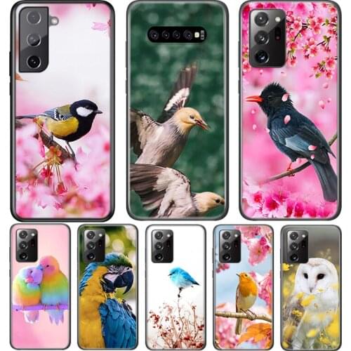 Spring Flower Birds For Samsung Galaxy S21 S20 FE Ultra S10 S10E Lite 5G S9 S8 S7 S6 Edge Plus Phone Case