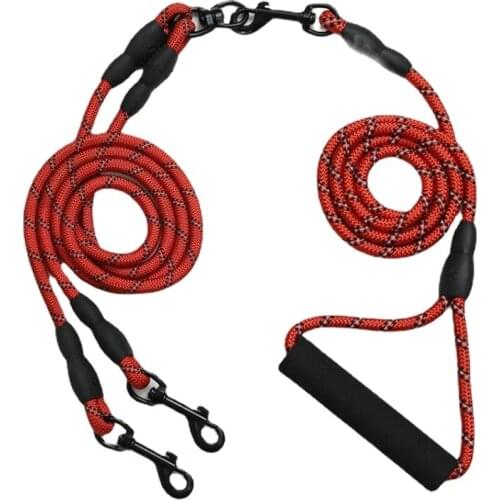 Pet Double-ended Traction Rope Nylon Reflective Explosion-proof Traction Rope Medium Large Dog Chihuahua French Bulldog Harness