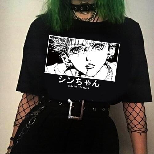 Mens Nana Manga T Shirt Short Sleeved Harajuku Streetwear Tshirt Casual Shinichi Okazaki Tee Tops Anime T-shirt Clothes