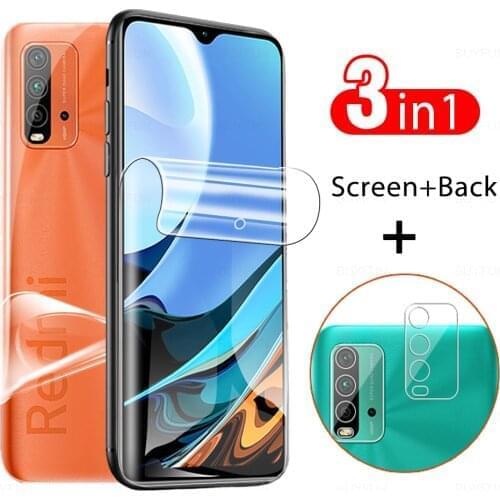 3in1 HD Screen Back Protective Hydrogel Film On For Xiaomi Redmi 9T 9A 9C Redmi9 A 9 C T Redmi9t Camera Lens Protector Not Glass