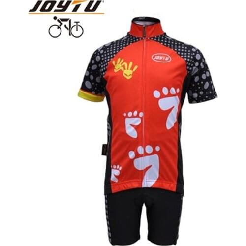 JOYTU Outdoor Sports clothes lovely Childrens Cycling Jersey +Shorts suit sets short sleeve Bicycle Clothing