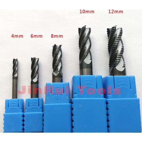 4mm,6mm,8mm,10mm,12mm HRC45/55/60 4Flute or 3Flute Solide Carbide Roughing End Mills CNC router bit corn milling cutter Tools