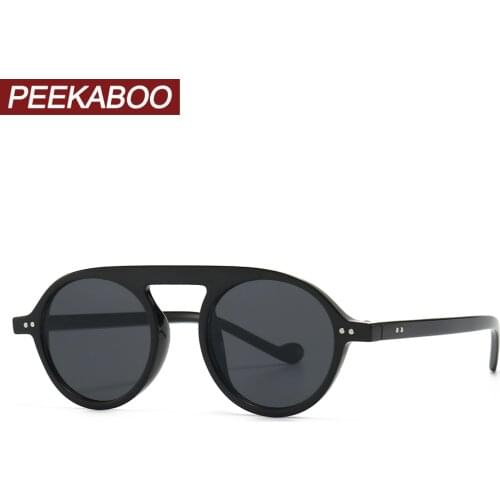 Peekaboo male round sun glasses for men uv400 blue yellow 2022 circle retro sunglasses for women vintage accessories