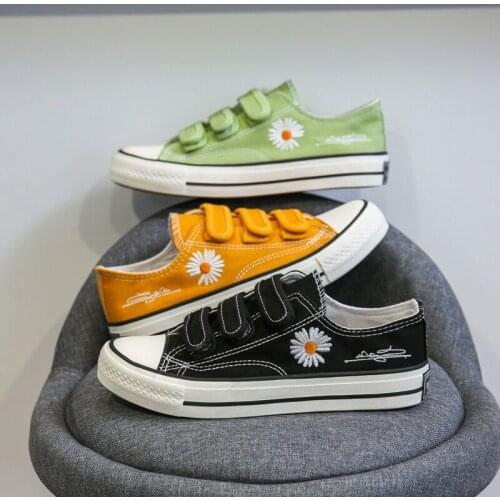 2020 autumn new low-cut lightweight small daisy canvas shoes female students Velcro trend fashion all-match shoes New Balance