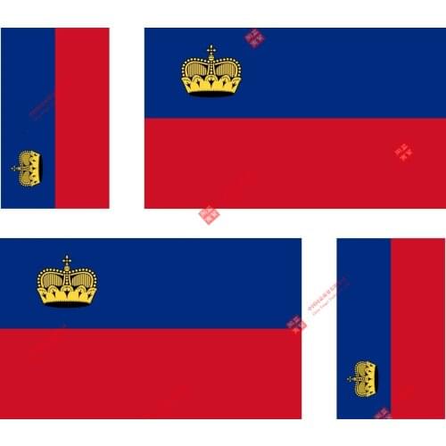 Hot Sell PersonalitySet of 4x Sticker Vinyl Car Bumper Decal Outdoor Car Moto World Flag Liechtenste Car Decoration Laptop