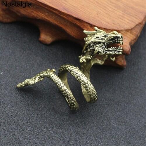 Nostalgia Viking Dragon Ring Women Fashion Bronze Animal Punk Gothic Man Rings High Quality Dropshipping 2018