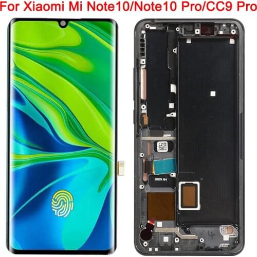 Original Mi CC9 Pro LCD For Xiaomi Mi Note 10 Pro Display Frame 6.47 Inch Mi Note10 Lite M1910F4G LCD Display Touch Screen Parts