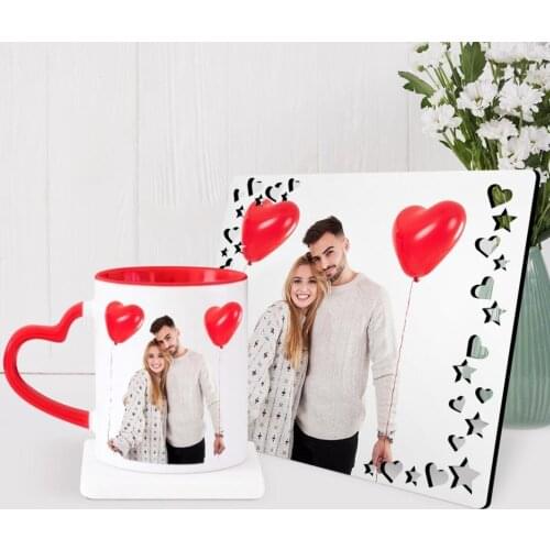 Personalized Heart Mug Cup & Photo Frame Gift Set