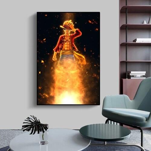 Anime One Piece Luffy Poster Japanese Anime Canvas Painting Wall Art Pictures and Prints for Kids Room Home Decor Cuadros