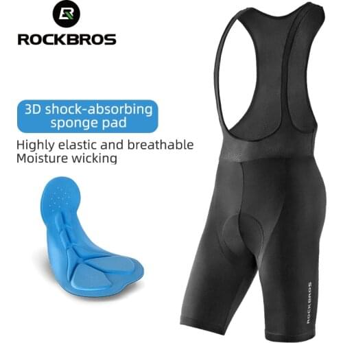 ROCKBROS Cycling Bib Shorts Men Women Breathable Bike Shorts Reflective​ Non-slip High Elastic Bicycle Shorts Bike Accessories