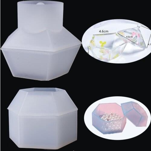 Hexagon Storage box Resin Silicone Mould Ornaments DIY Crystal jewelry making mould UV epoxy resin silicone mold craft art