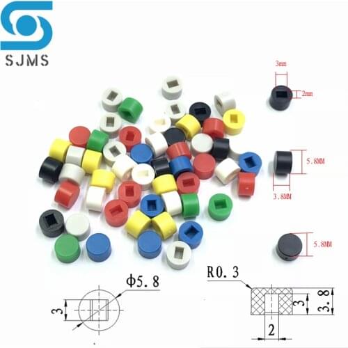 100Pcs A16 Tactile Push Button Switch Cap 5.8*3.8mm Applies to 5.8*5.8 7*7 8*8 8.5*8.5 Self-Locking Switch Button Cap