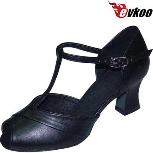 Evkoodance Pu or Shiny Girls Latin Salsa Dance Shoes 5cm Low Heel Height Square Heel Best Sale Latin Salsa Girls Shoes Evkoo-223