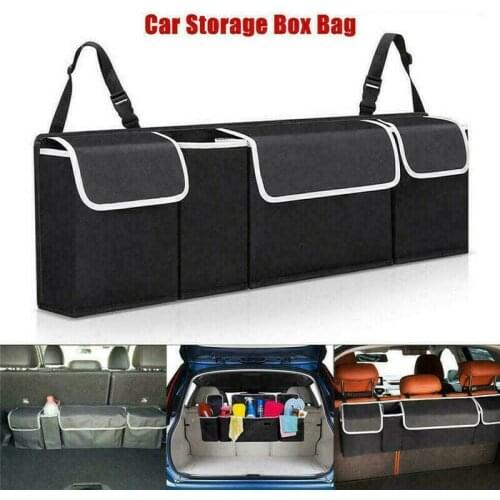 Universal Car Trunk Organizer Adjustable Backseat Storage Bag Net High Capacity Multi-use Automobile Seat Back Organizers