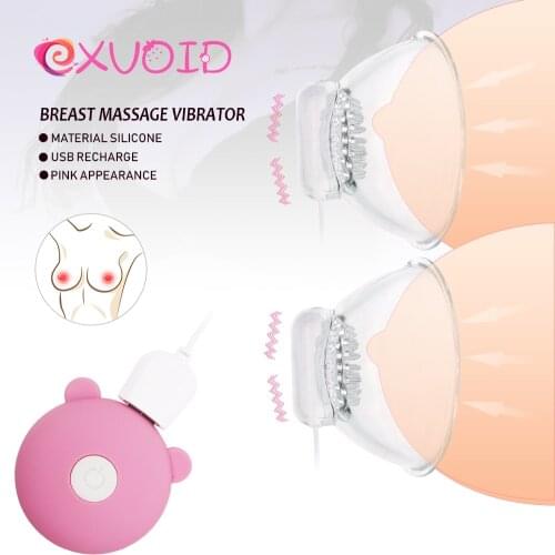EXVOID Nipple Sucker Vibrator Breast Pump Enlarge Breast Massager Sex Toys for Women Clitoris Stimulator USB Rechargeable