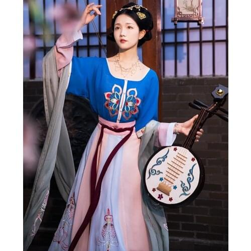 Oriental Chinese Folk Dance Hanfu Dress Clothes Stage Photography Traditional Festival Outfit National Hanfu Fairy Costume 768