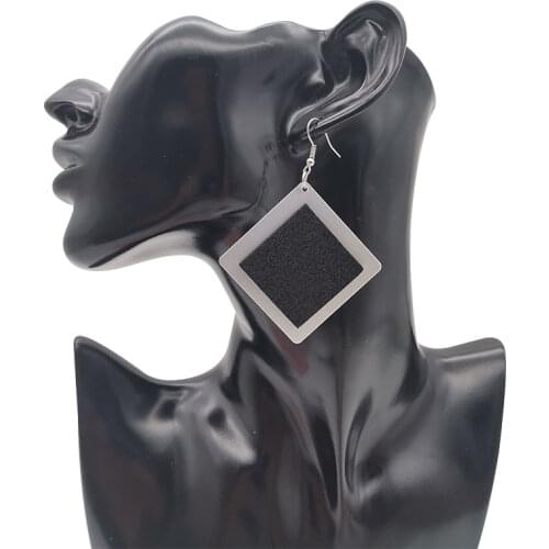 YD&YDBZ Gothic Square Leather Dangle Earring For Women Unique Soft Rubber Material Statement Earrings Night Party Ear Matching