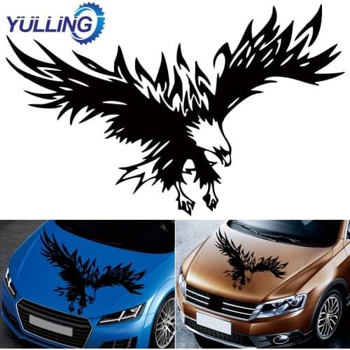 YULLING 50*30cm Universal Car Hood Eagle Decal Flying Wings Eagle Tribal Pattern Truck Suv Body Sticker Bird Wings Sticker