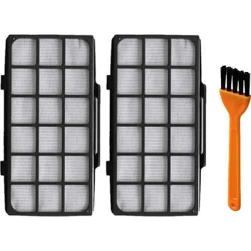 2 Pcs Rear HEPA Filter Replacement Kit With Cleaning Brush For Rowenta RO7611 RO7623 RO7634 Vacuum Cleaner Parts