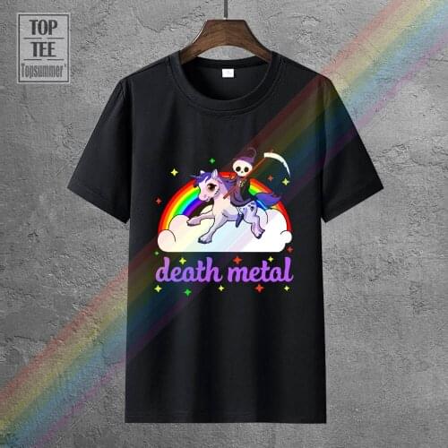WomenS Tee Unicorn Rainbow Heavy Metal T Shirt Death Metal Rock Punk Funny Unisex Tshirt Harajuku T Shirt Women Short Sleeve