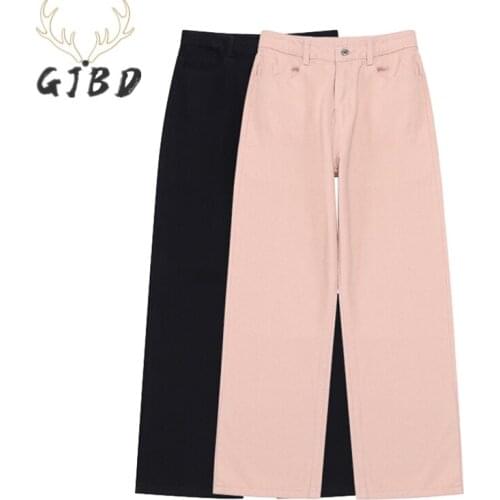 Womens Jeans High Waist 2021 Autumn Streetwear Korean Fashion Straight Pants Ladies Baggy Vintage Casual Wide Leg Denim Trousers