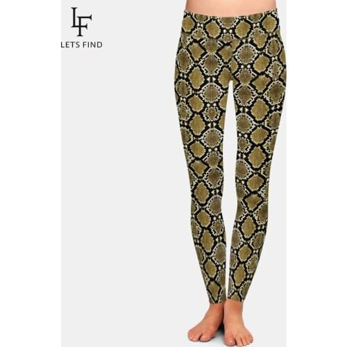 LETSFIND High Quality Women Leggings Snake Skin Printing Legging Fashion Sexy High Waist Woman Pants Plus Size