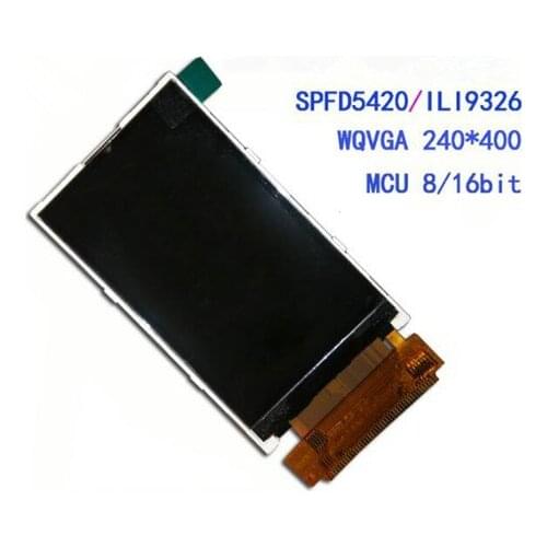 3.0 inch 40P TFT LCD Screen ILI9326 / SPFD5420 Drive IC 8/16bit MCU Interface WQVGA 240(RGB)*400