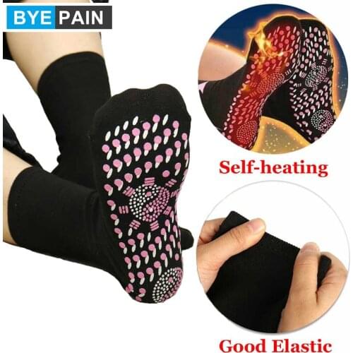 1Pair Tourmaline Magnetic Socks Self-Heating Health Care Socks Comfortable Breathable Massager Socks Foot Care Women Men