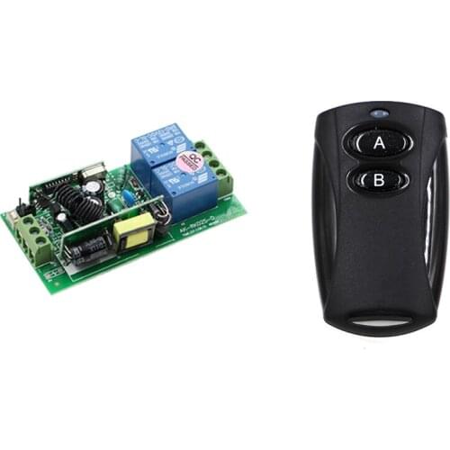 1000W 2 Channels Relay 2 Buttons Black Transmitter RF Smart Wireless Remote Control Switch System AC85V-250V New