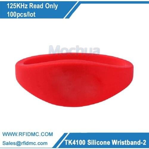 125Khz EM4100 read only RFID Silicone Wristband RFID Wristband x 100pcs/lot