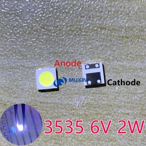 2W 6V 3535 TV Backlight LED SMD Diodes Cool White LCD TV Backlight Televisao TV Backlit Diod Lamp Repair Application 1000PCS